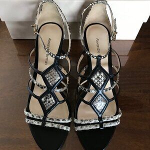 Alexandre Birman Snakeskin Wedge Sandals